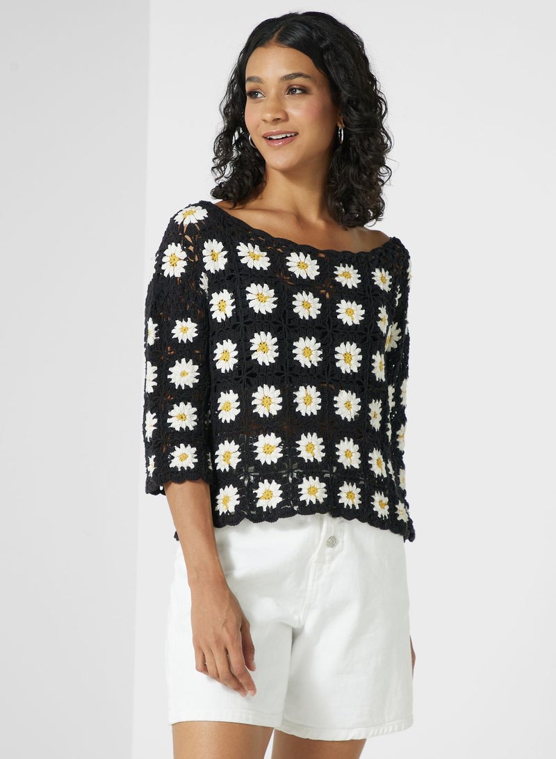 Daisy Crochet Sweater