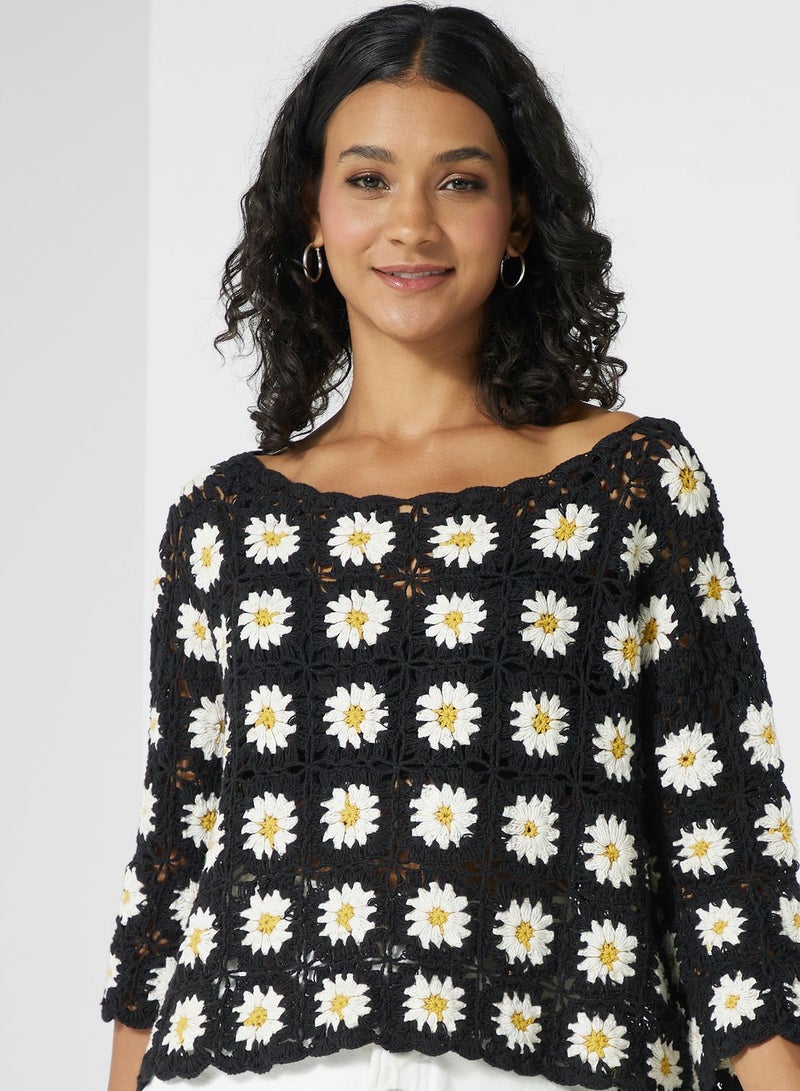 Daisy Crochet Sweater