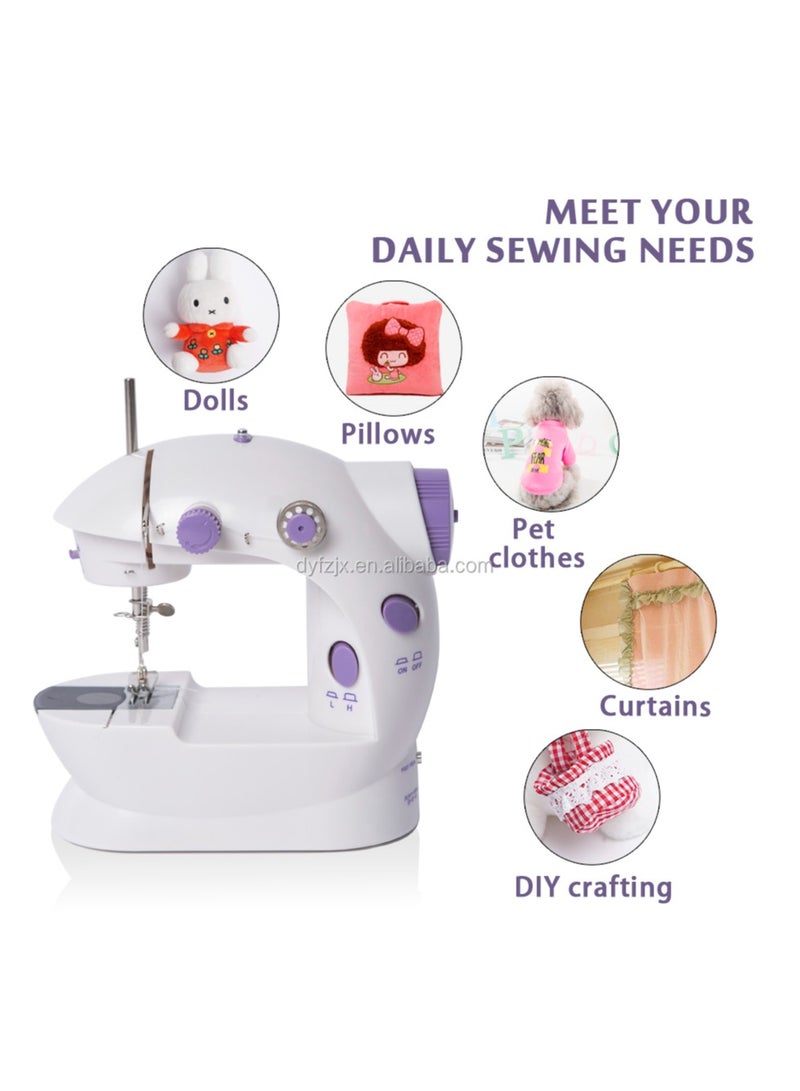 SM-202A Electric Sewing Machine, Single Needle Double Thread Small Portable Hand-held Sewing Machine Suitable For Beginners And Children sewing accessories two speed control