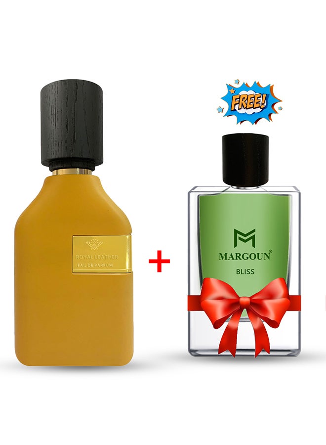 Royal Leather EDP 75ml Luxury Perfume and Receive a MARGOUN Bliss EDP Perfume 85ml as a Gift