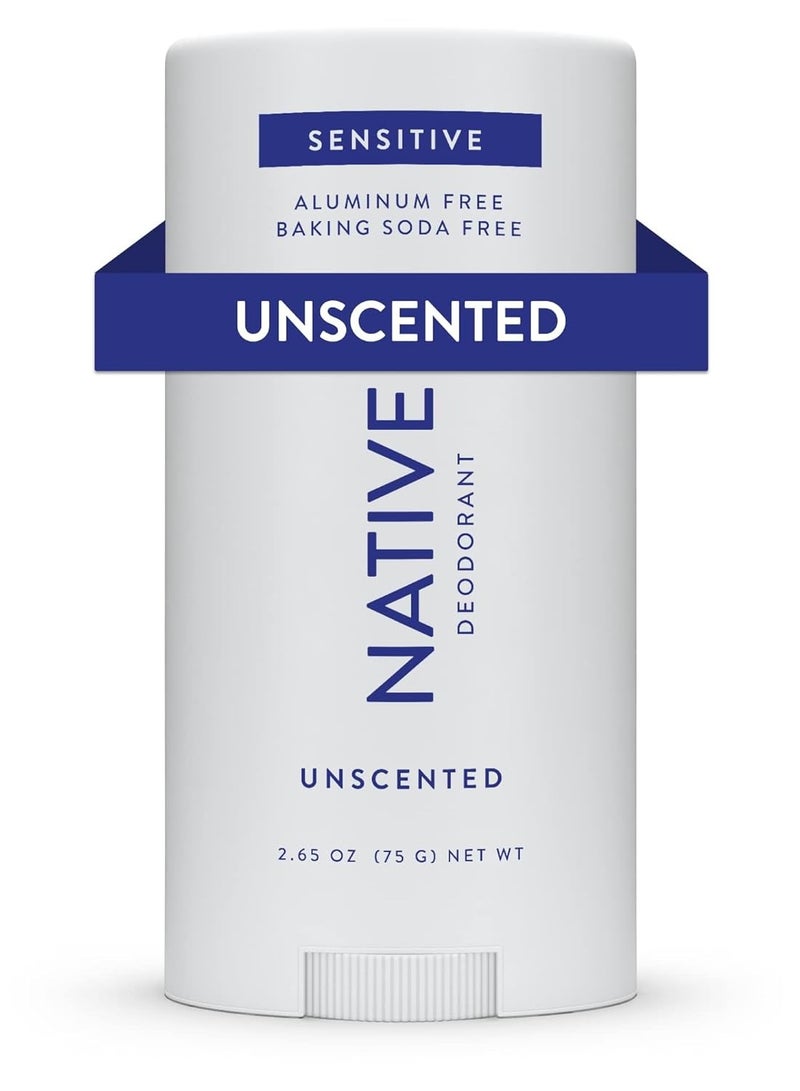 Native Sensitive Deodorant Contains Naturally Derived Ingredients, 72 Hour Odor Control | Deodorant for Women & Men, Aluminum Free with Baking Soda, Coconut Oil and Shea Butter | Unscented