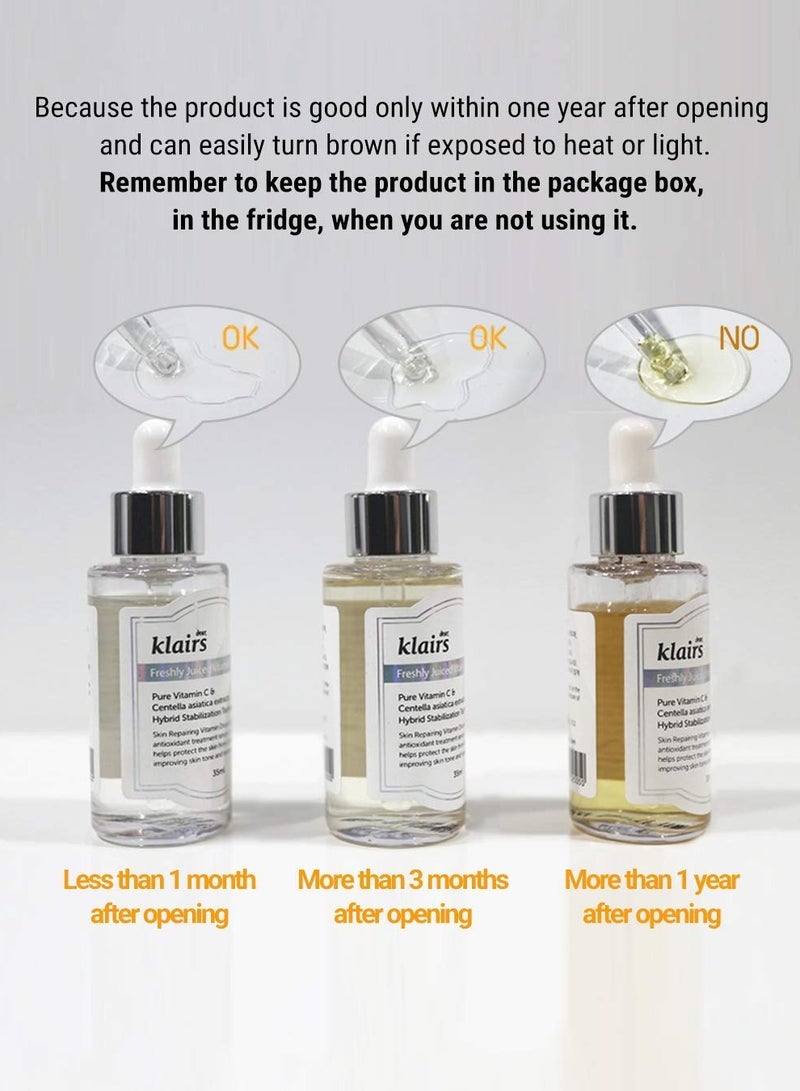 [DearKlairs] Freshly Juiced Vitamin Drop, 5% Hypoallergenic pure vitamin C serum, 35ml, 1.18oz | a potent skin rejuvenator, l ascorbic acid , antioxidant serum for face, korean skincare