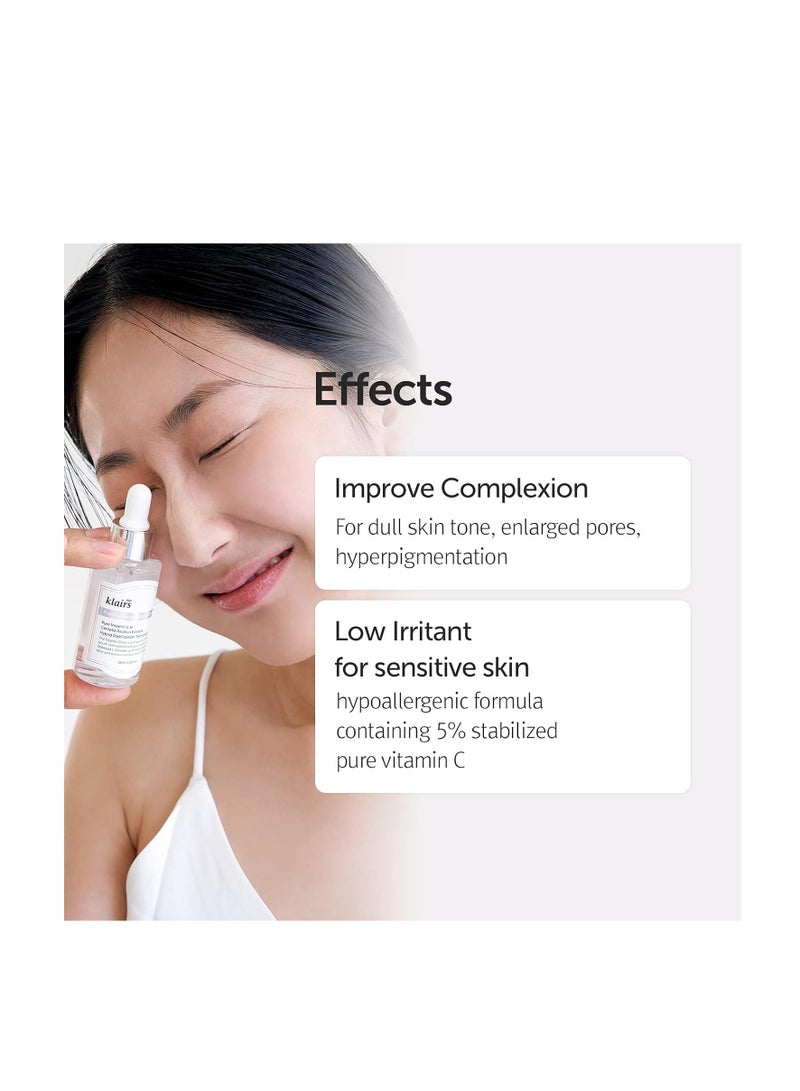 [DearKlairs] Freshly Juiced Vitamin Drop, 5% Hypoallergenic pure vitamin C serum, 35ml, 1.18oz | a potent skin rejuvenator, l ascorbic acid , antioxidant serum for face, korean skincare