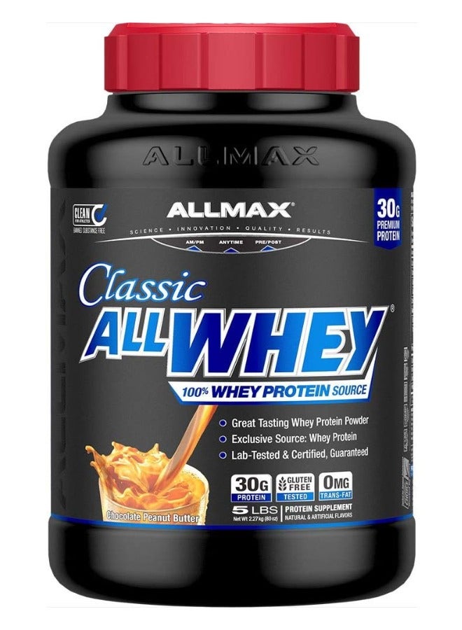 ALLMAX Nutrition Classic AllWhey 100% Whey Protein Chocolate Peanut Butter 5 lbs (2.27 kg)
