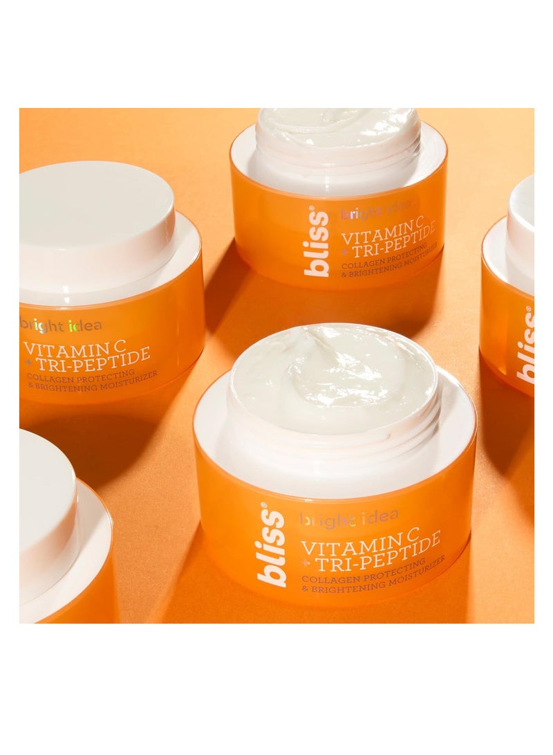 Bliss Tri-Peptide Brightening Moisturizer | Vitamin C & Squalane | Hydrating Anti-Aging Face Cream for Radiant Skin | Clean Vegan & Cruelty Free 1.7 fl oz
