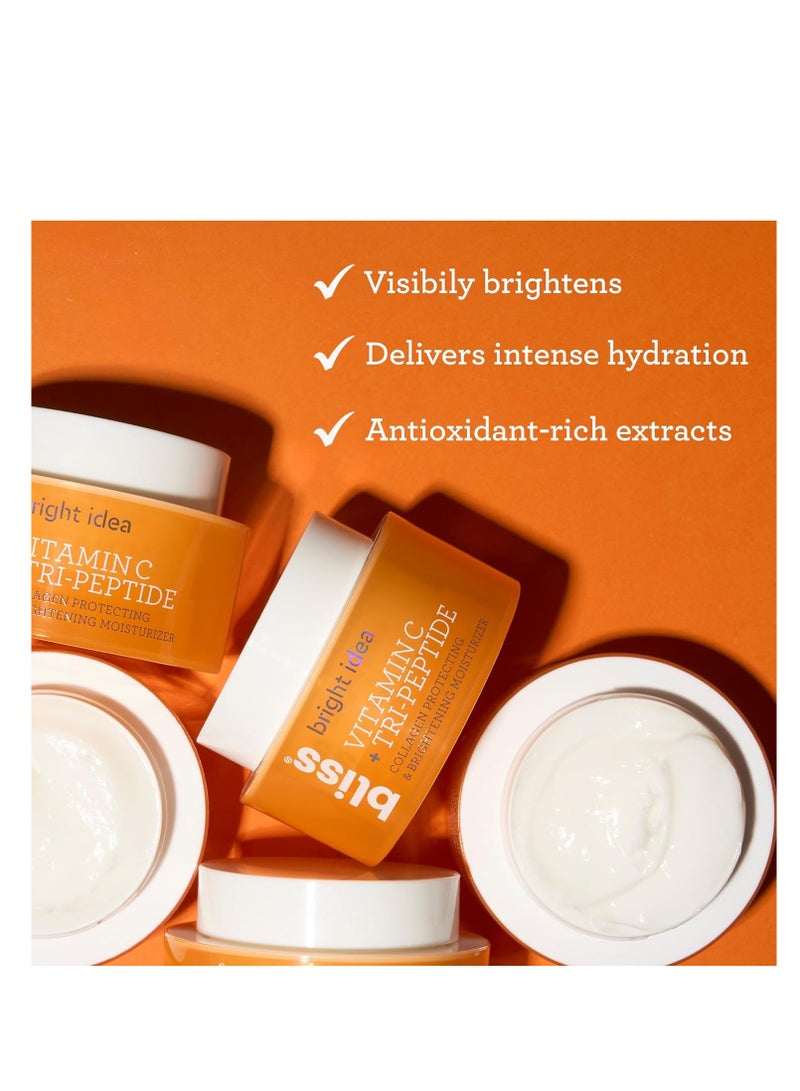 Bliss Tri-Peptide Brightening Moisturizer | Vitamin C & Squalane | Hydrating Anti-Aging Face Cream for Radiant Skin | Clean Vegan & Cruelty Free 1.7 fl oz