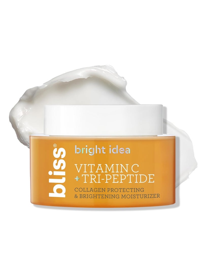Bliss Tri-Peptide Brightening Moisturizer | Vitamin C & Squalane | Hydrating Anti-Aging Face Cream for Radiant Skin | Clean Vegan & Cruelty Free 1.7 fl oz