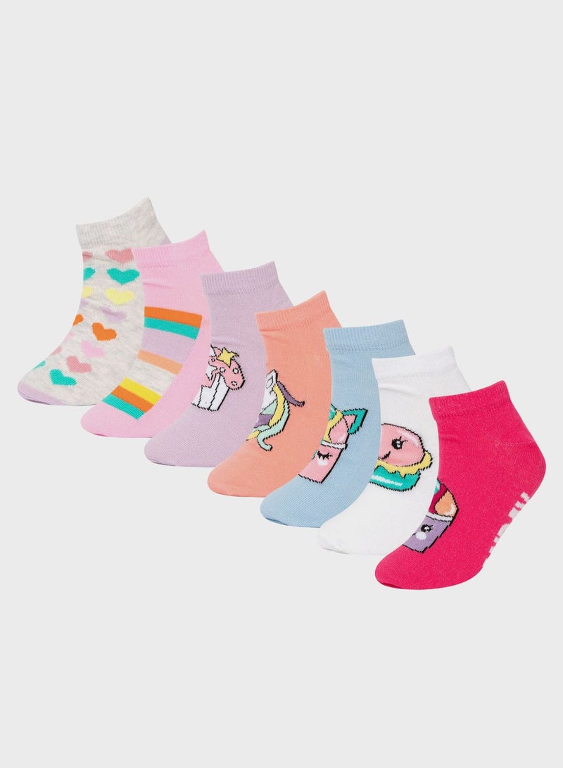 Girl 7 Piece Short Socks