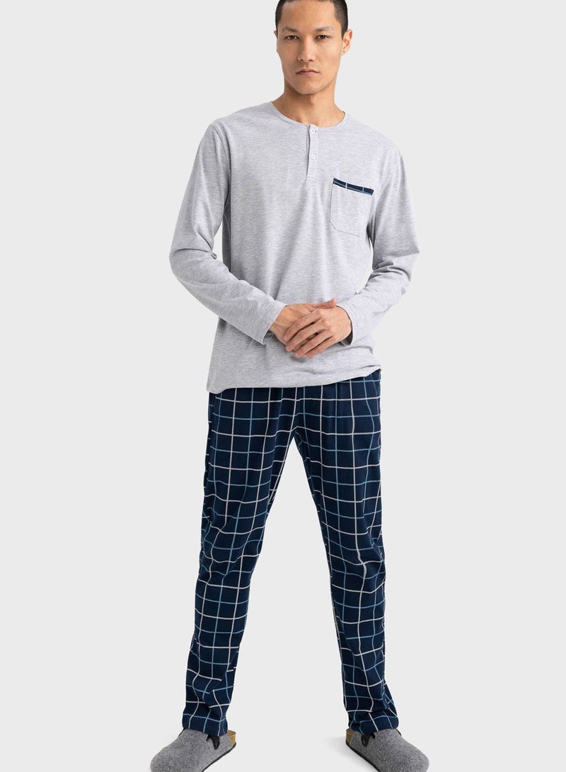 Buttoned T-Shirt & Pyjama Set