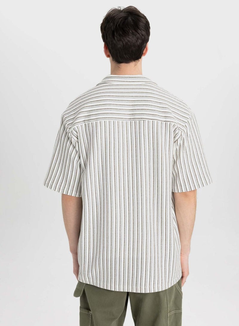 Relax Fit Striped Short Sleeve Shirt