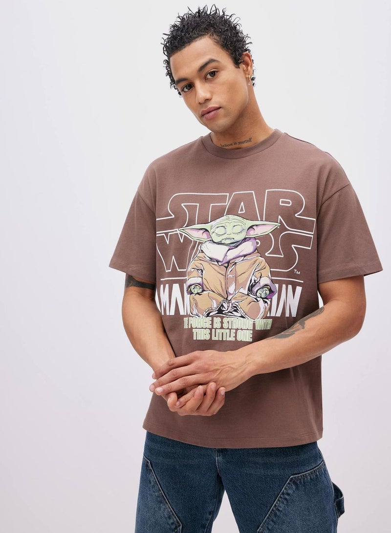 Oversize Fit Star Wars Licensed Crew Neck Printed