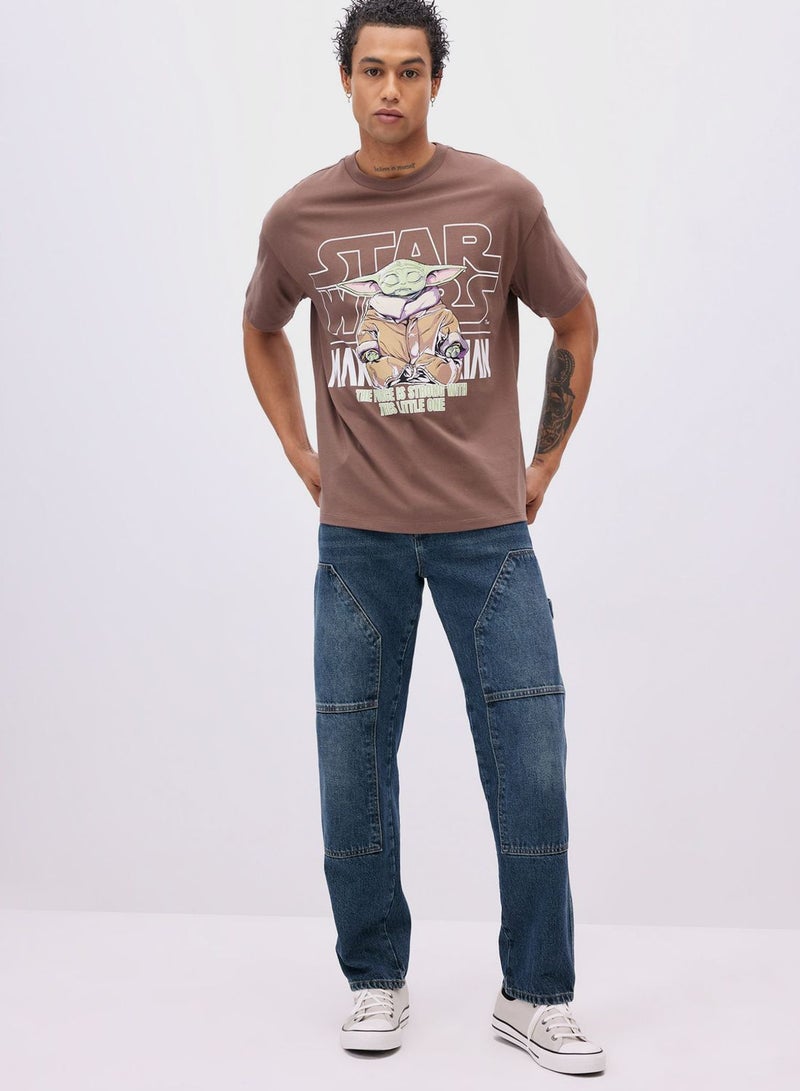 Oversize Fit Star Wars Licensed Crew Neck Printed
