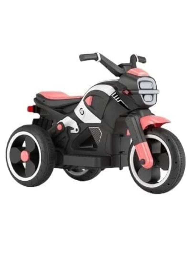 New Model Children Ride on Toy With Music Light 3 Wheels Rechargeable Battery Car Baby Motorbike 2-7year Boy & Girl Can Sit In Toy Car Scooter Kids Electric Motorcycle (Pink)