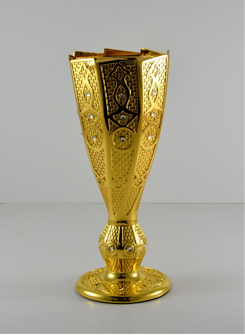 Luxury Metal Incense Bakhoor Burner, 25x10cm, Gold