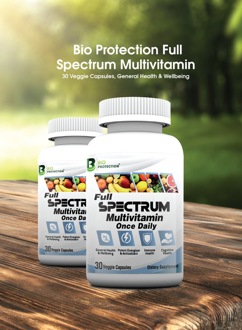 Multivitamin - Full Spectrum Multivitamin for Men & Women - Daily Essential Vitamins & Minerals - 30 Veggie Capsules