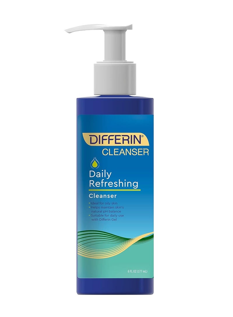 Differin Facial Cleanser by the Makers of Differin Gel, Daily Refreshing Face Wash, Gentle Skin Care for Acne Prone Sensitive Skin, 6 Oz