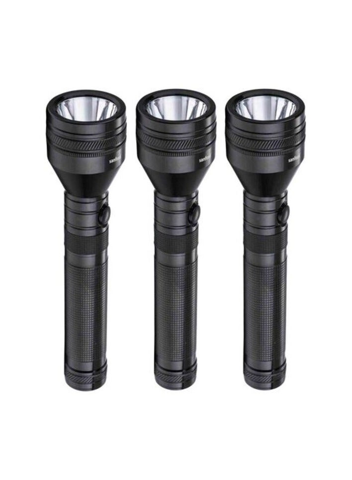 Sanford Rechargeable 2SC Flashlight Black 3 PCS