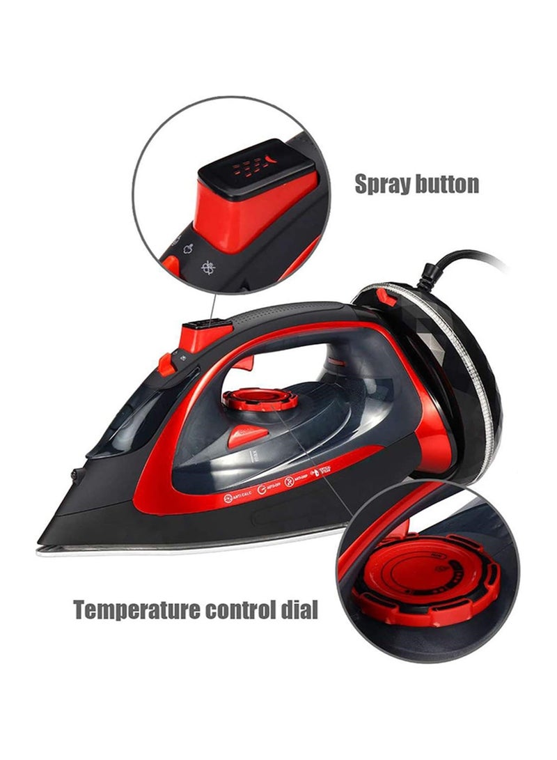 Iron Steam Iron Ceramic Base 2400 W Calc Clean Function 9 In 1 High Steam Performance Low Weight Steam Bursts Ceramic Soles For Ironing Self Cleaning And Atomiser