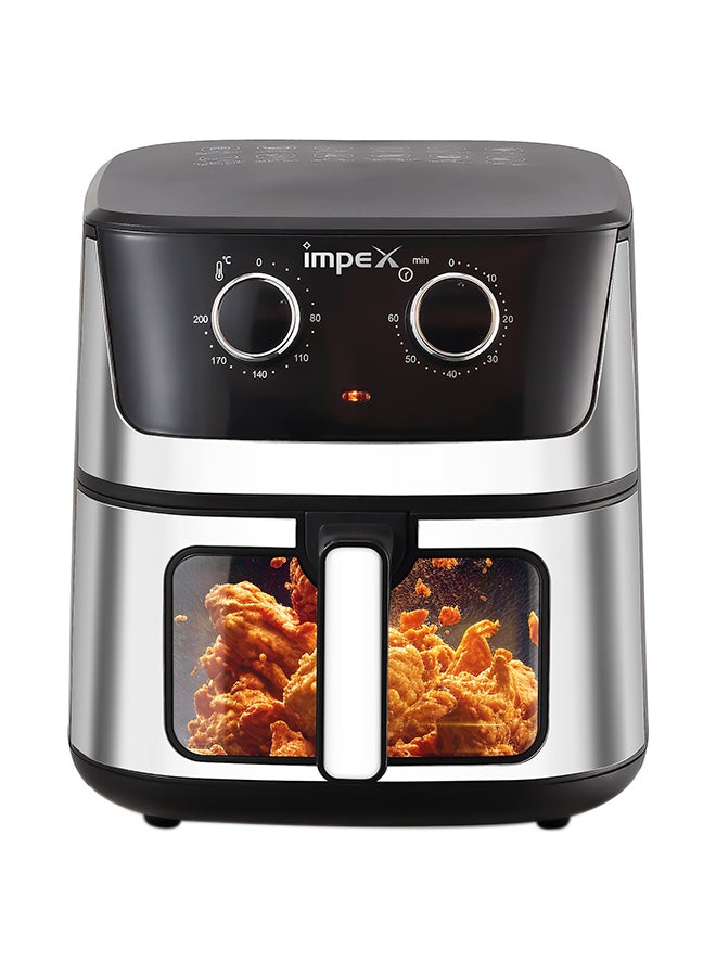 Mechanical Air Fryer With Temperature Control & 60 mins Timer Overheat Protection 6.5 L 1650 W AF 4304 Black/Silver