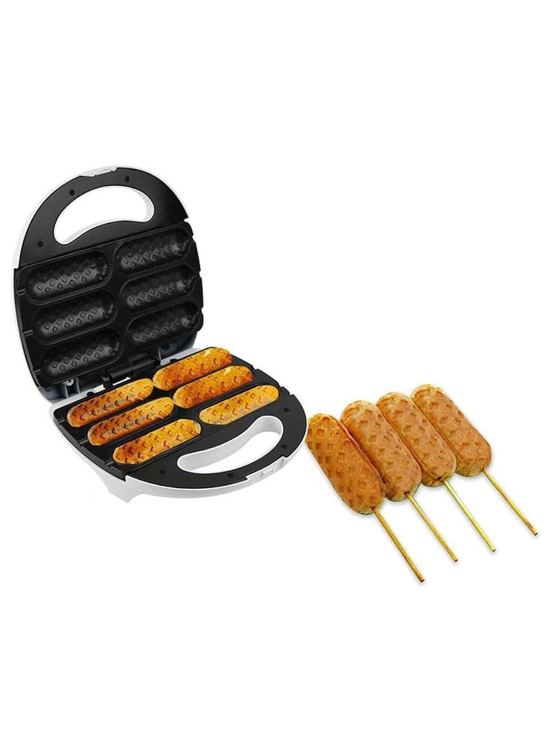 Corn Dog Waffle Maker Hot Dog Waffle Machine With Non-Stick Coating Plate Hot Dog Maker Toaster Make 6 Corn Dogs Corn Dog Waffle Machine Make Corn Dog In Minutes Easy To Clean