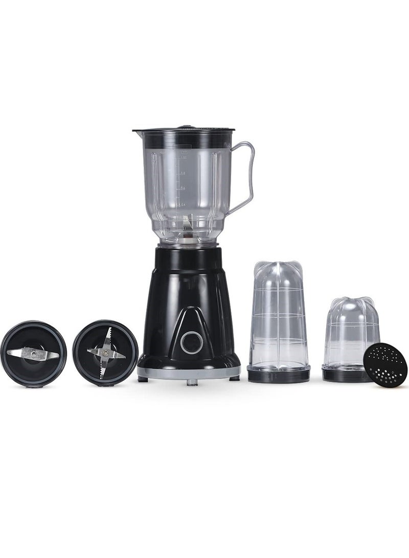 All In 1 MGB Mixer Grinder Blender For Kitchen With 3 Jars Black Seasoning Cap|Lid Cover Powerful 500W Motor Plastic Body
