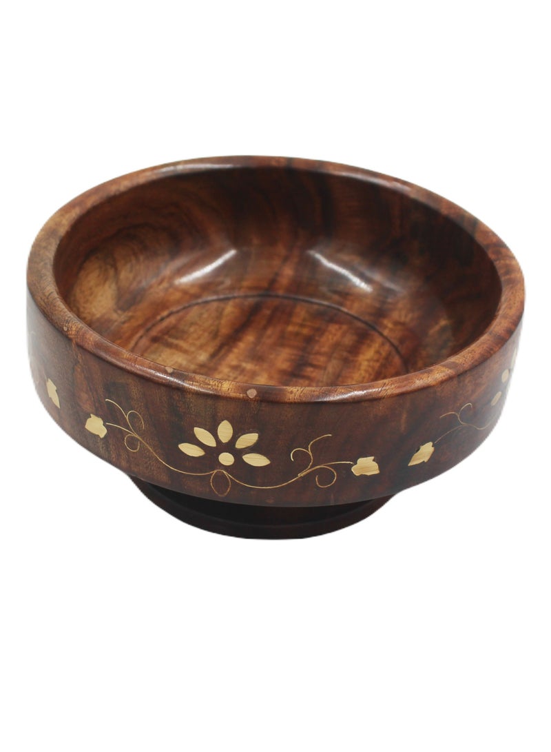 Handmade Wooden Bowl With Carving Work