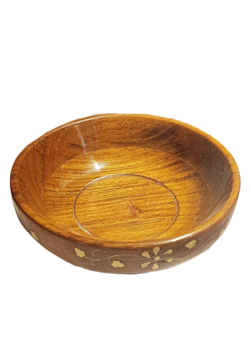 Handmade Wooden Bowl With Carving Work