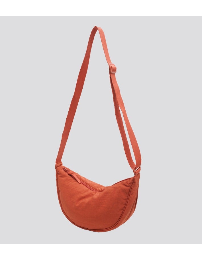 Nylon Crescent Crossbody Bag for Women Men, Lightweight Travel Sling Bag.