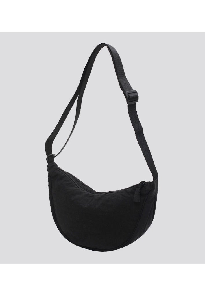 Nylon Crescent Crossbody Bag for Women Men, Lightweight Travel Sling Bag.