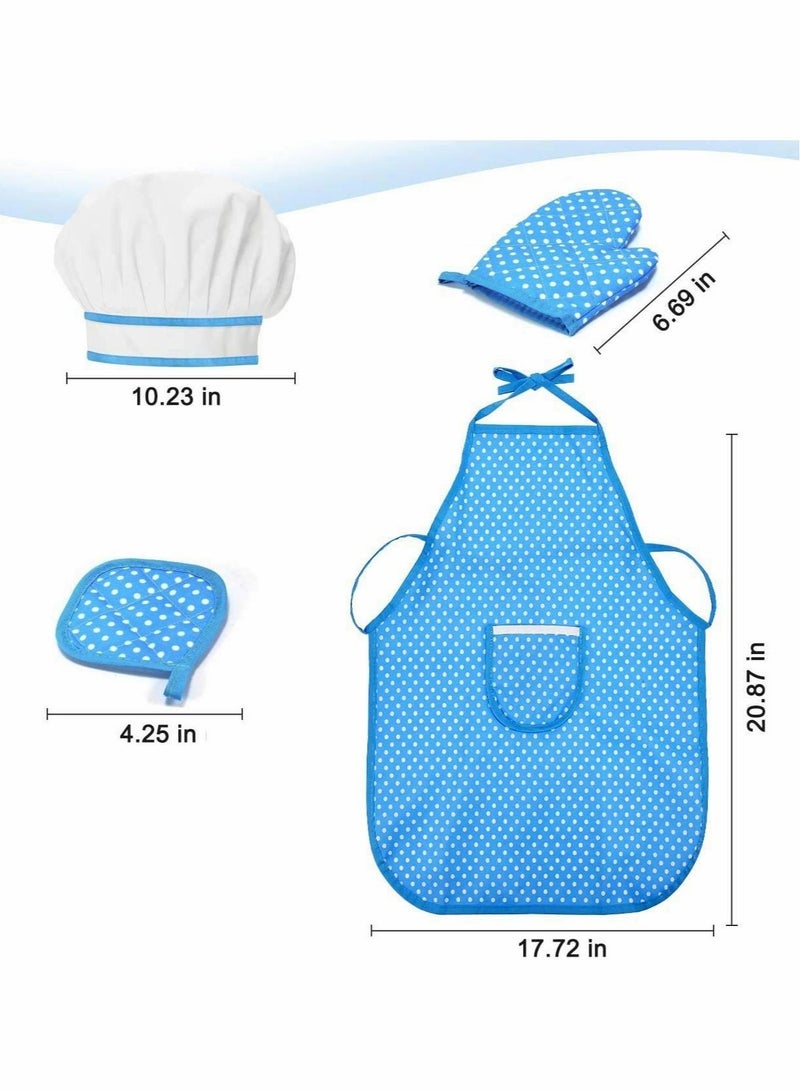 11 Pieces Kids Apron and Chef Hat Set for Girls and Boys for Cooking, Baking, Gardening, Painting and More Kids Chef Hat Apron Set, Boys Girls Aprons Cotton Aprons Kitchen Bib Aprons
