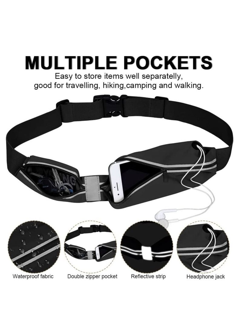 Slim Running Belt for Women Men, Running Waist Pack Phone Holder, Jogging Workout Fan ny Pack Runners Pouch Gear Accessories for iPhone 12 11 Pro Max XS XR 8 7 Plus Traveling Gift