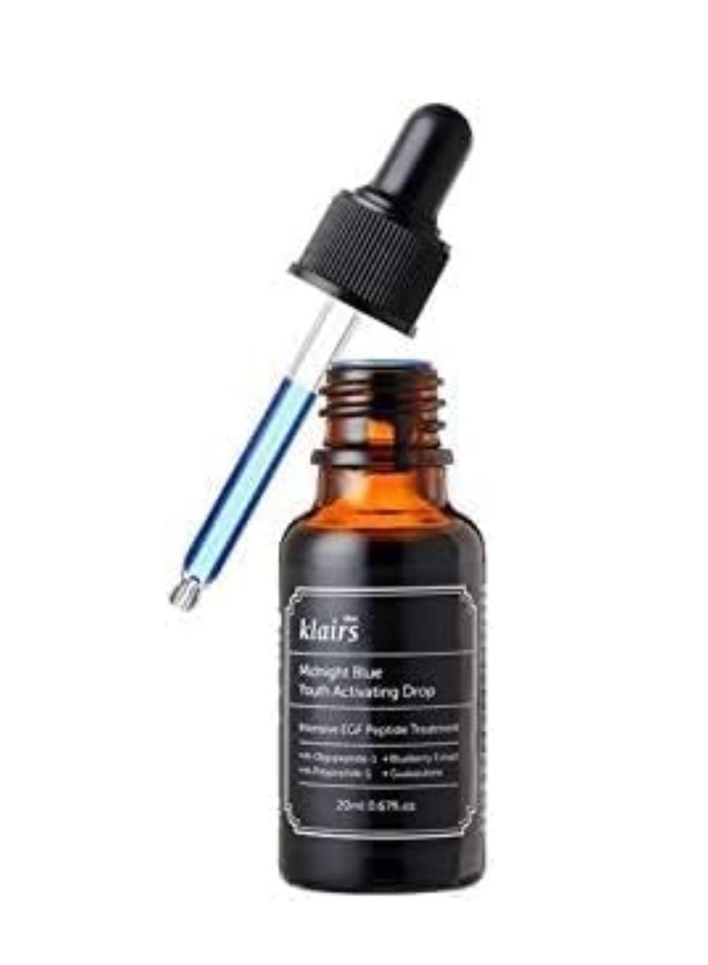 Midnight Blue Youth Activating Hydro Drops Hydrating Facial drop- Hypoallergenic anti-aging serum, facial essence, 20ml Korean Cosmetics +Rubystone Phone Ring 20ml