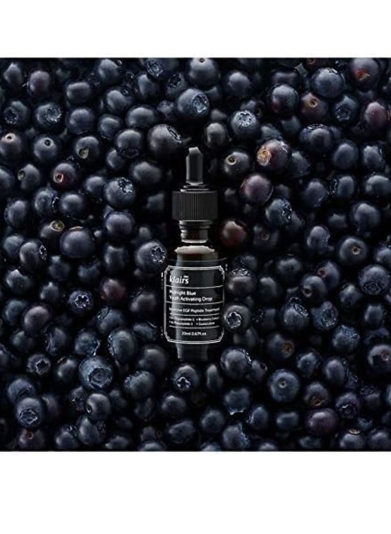 Midnight Blue Youth Activating Hydro Drops Hydrating Facial drop- Hypoallergenic anti-aging serum, facial essence, 20ml Korean Cosmetics +Rubystone Phone Ring 20ml