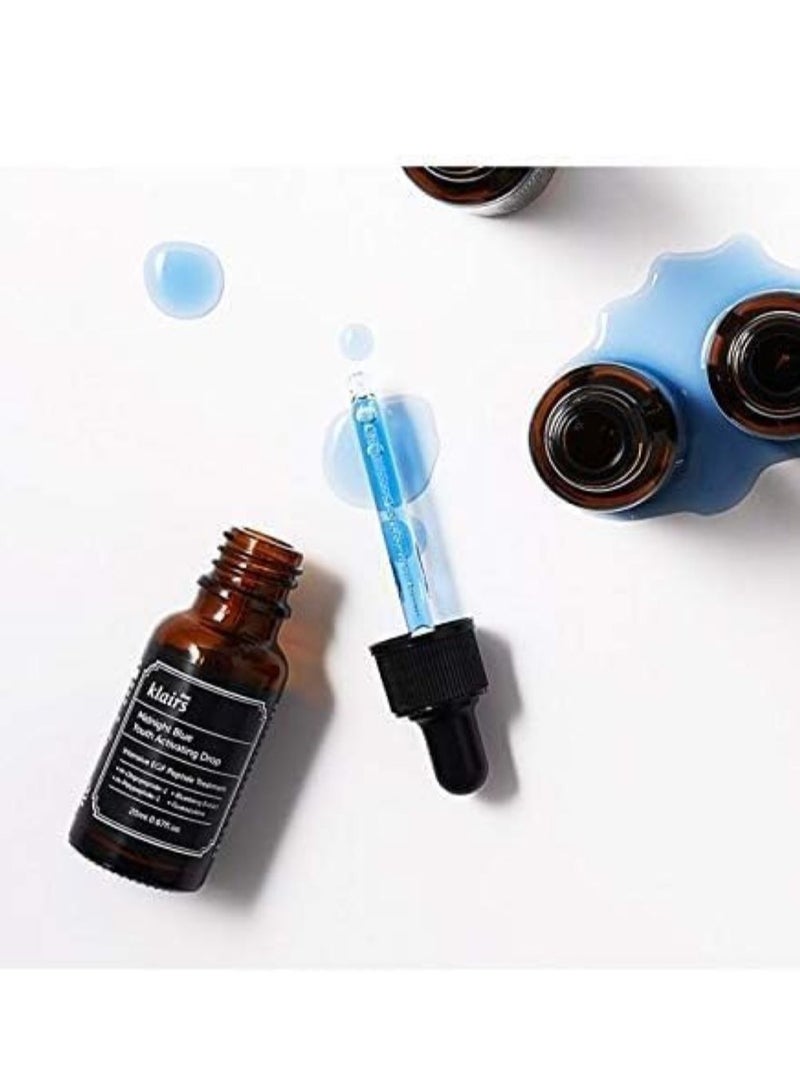 Midnight Blue Youth Activating Hydro Drops Hydrating Facial drop- Hypoallergenic anti-aging serum, facial essence, 20ml Korean Cosmetics +Rubystone Phone Ring 20ml