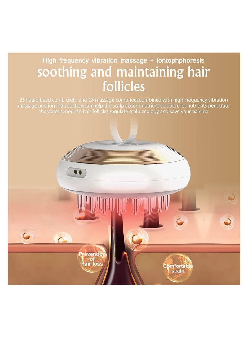 Scalp Oil Applicator，Electric Scalp Applicator Comb Scalp Massage Hair Growth Portable and Waterproof Handheld Vibrating Massager Comb，for Head Stress Relax Daily Hair Care