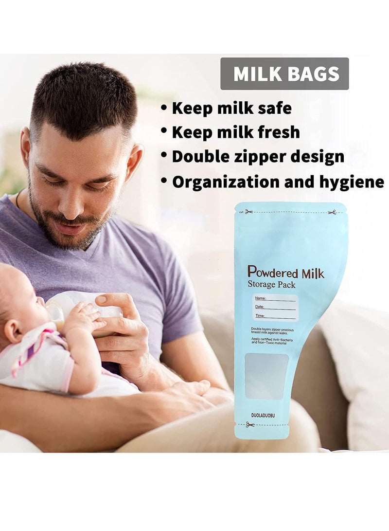 Portable Milk Powder Storage Bag, Disposable Baby Feeding Food Milk Powder Sealed, and Leakproof Pouches Container Formula Dispenser, for Newborn Parents and Family Travel 30 Pieces