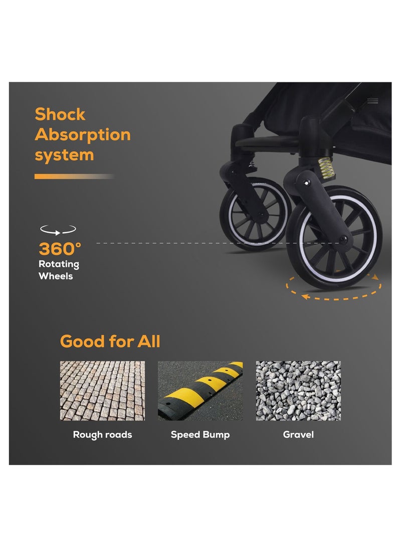 Nurtur Baby  Stroller  Storage Basket Removable front bumper 5 Point Safety Harness With EVA wheels