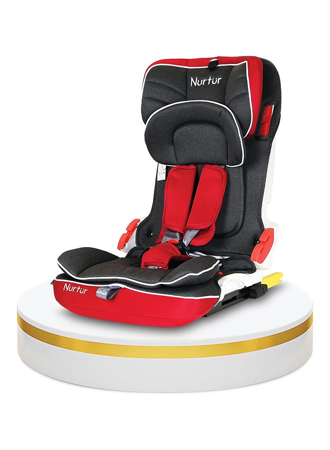 Maverick Baby/Kids Compact Foldable Car Seat - Isofix - 10-Level Adjustable Headrest - 9 Months To 12 Years, , Black/Red