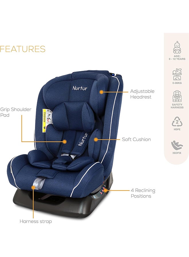 Otto Baby/Kids 4-In-1 Car Seat - 4 Position Recline - 5-Point Safety Harness – 10 Level Adjustable Headrest, 0 Months To 12 Years