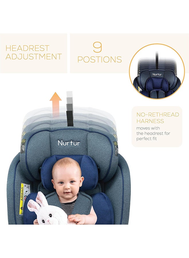 Ultra Baby 4 In 1 Car Seat Isofix 9-Level Adjustable Headrest And Canopy  Upto 36Kg Shiny Blue