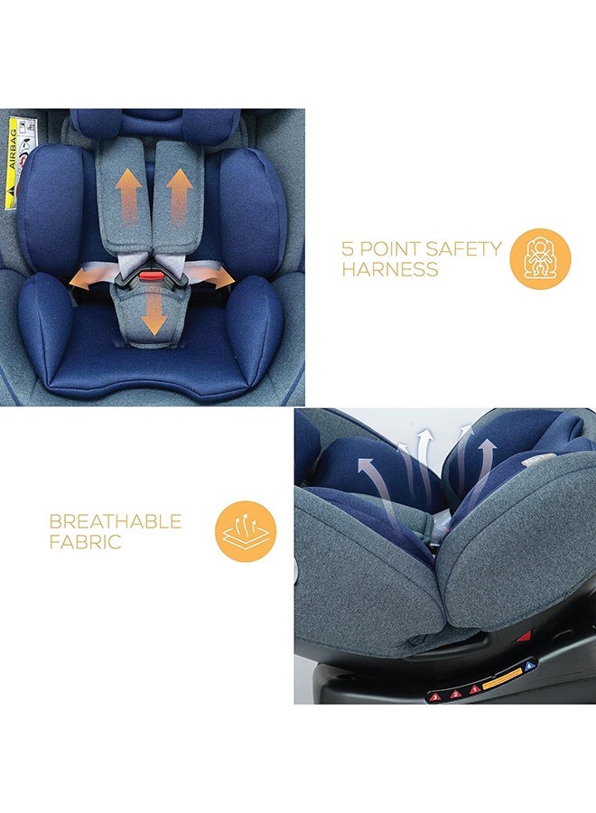 Ultra Baby 4 In 1 Car Seat Isofix 9-Level Adjustable Headrest And Canopy  Upto 36Kg Shiny Blue