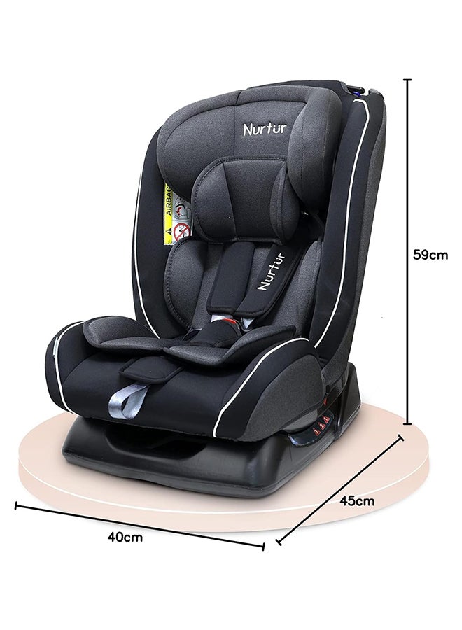 Otto Baby/Kids 4-in-1 Car Seat - 4 Position Recline 5-Point Safety Harness – 10 Level Adjustable Headrest, 0 months to 12 years (Group 0+/1/2/3), Upto 36kg - Black Multi