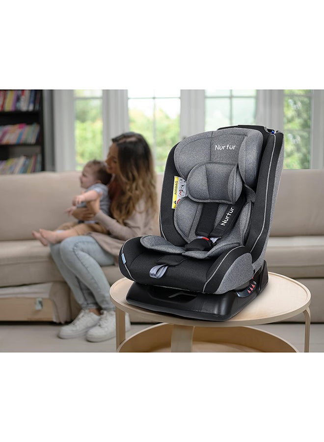 Otto Baby/Kids 4-in-1 Car Seat - 4 Position Recline 5-Point Safety Harness – 10 Level Adjustable Headrest, 0 months to 12 years (Group 0+/1/2/3), Upto 36kg - Black Multi