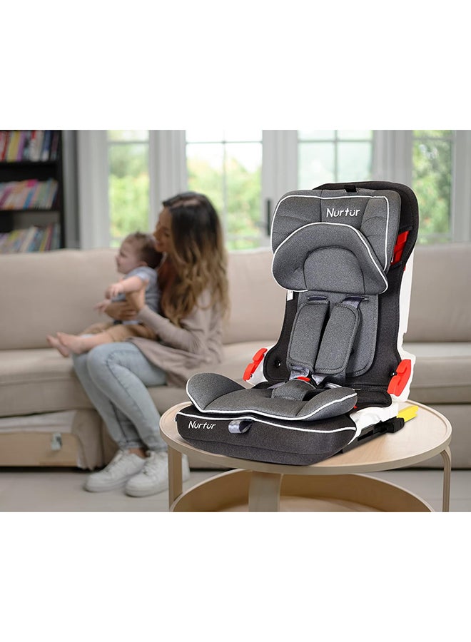 Maverick Baby/Kids Compact Foldable Car Seat - Isofix - 10-Level Adjustable Headrest - 9 Months To 12 Years, , Dark Grey