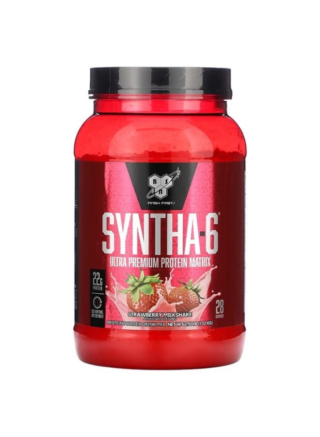 BSN, Syntha-6, Ultra Premium Protein Matrix, Strawberry Milkshake, 2.91 lbs (1.32 kg)