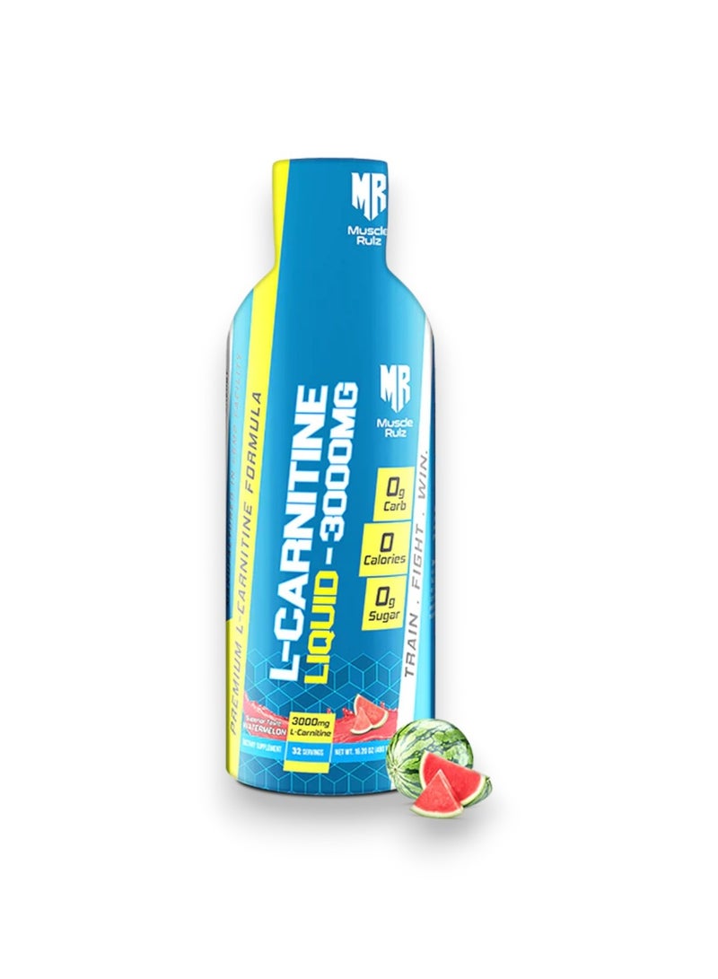 L-Carnitine Liquid, 3000mg, Ultra Concentrate Formula, Watermelon  Flavour,32 Servings