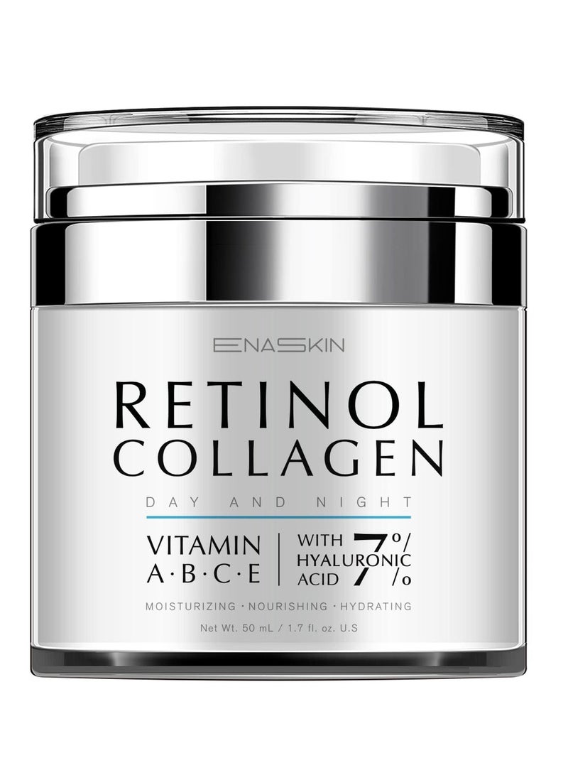 EnaSkin Retinol Cream for Wrinkles: Face Collagen Cream for Tightening Skin - Anti Aging Facial Moisturizer Day and Night for Women and Men 1.7 Fl OZ