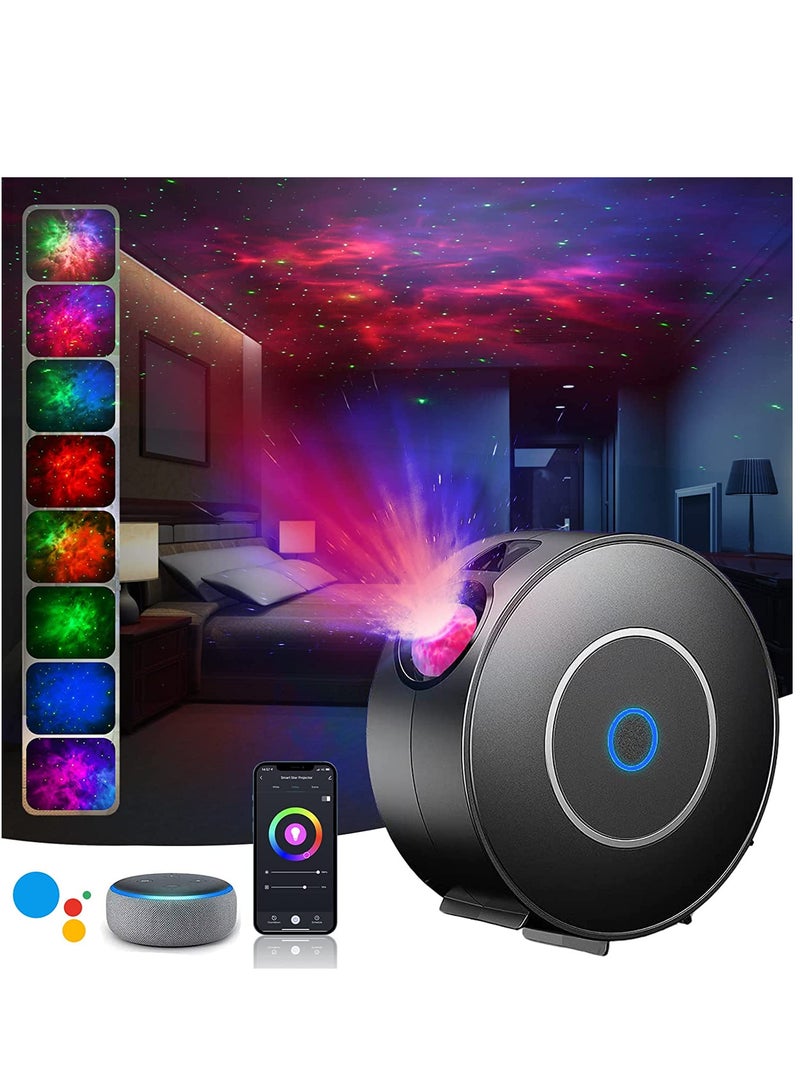 Smart Star Projector Galaxy Light - RGB LED Laser Star Projector For Kids Bedroom Playroom Home Center, WiFi(2.4GHz) Smart APP Projector APP Work With Alexa Google Home Starry Sky LED Night Light