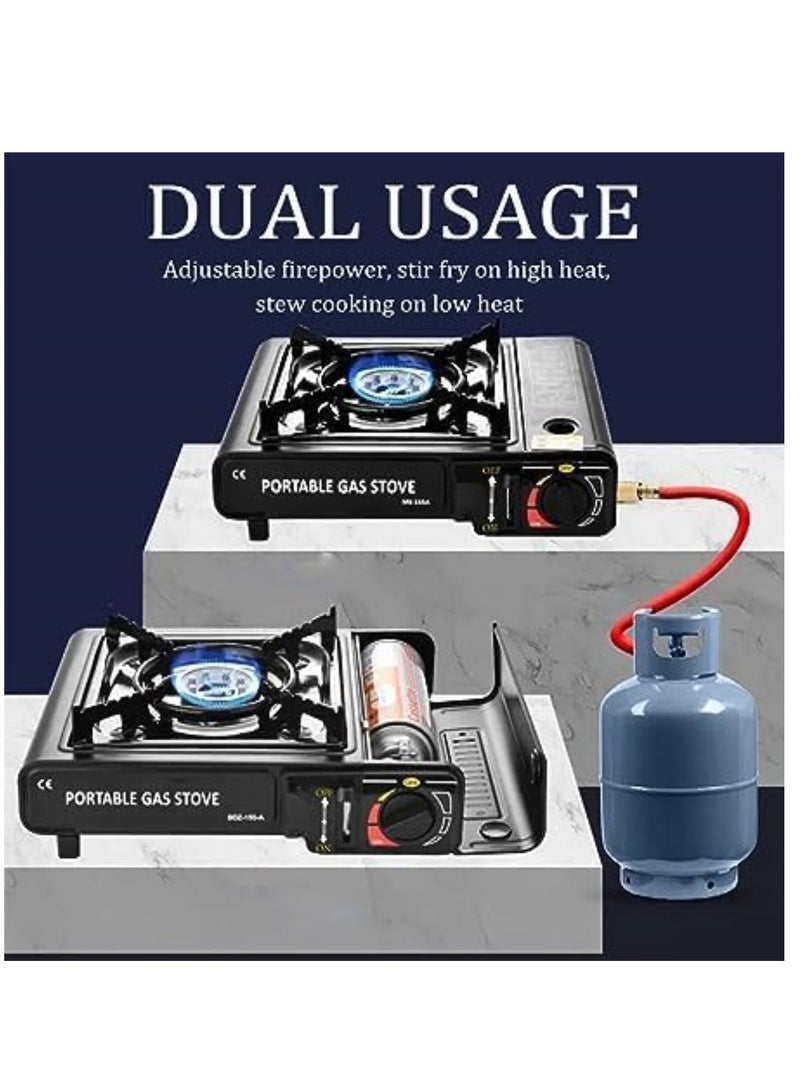 Portable Gas Stove Gas Cooker with Automatic Ignition System and Overheating Protection an Anti air blow fence