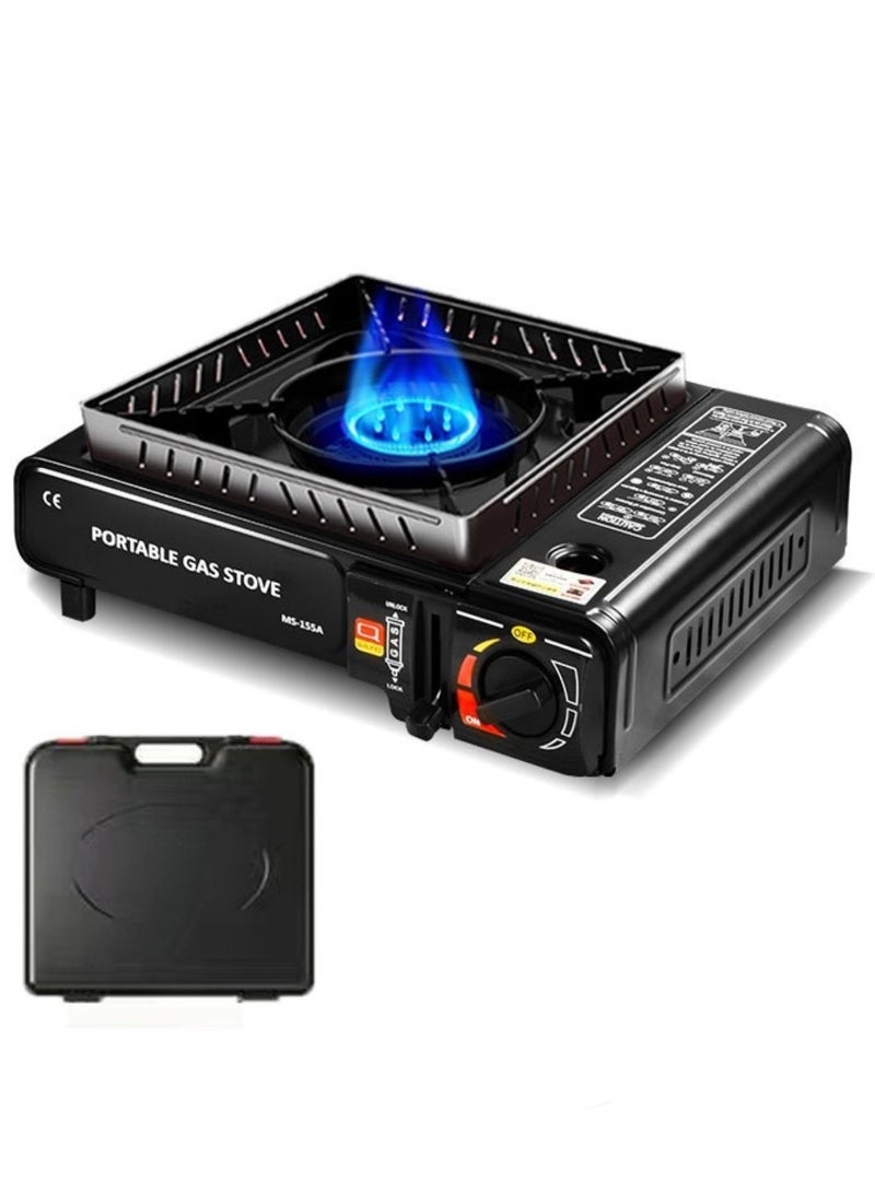 Portable Gas Stove Gas Cooker with Automatic Ignition System and Overheating Protection an Anti air blow fence